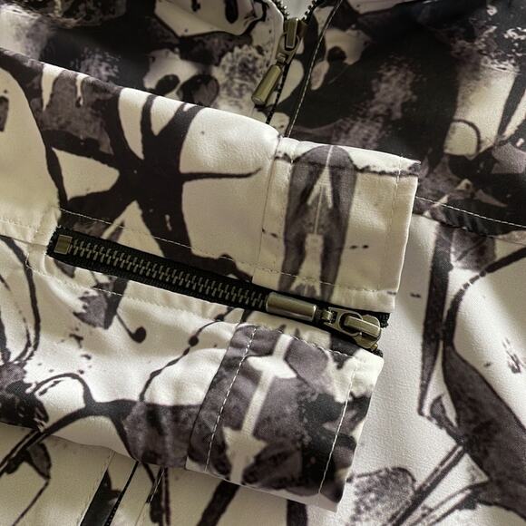 Blu Ice Sport Black & White Funky Artsy  Full Zip Jacket Size XL - Picture 5 of 8